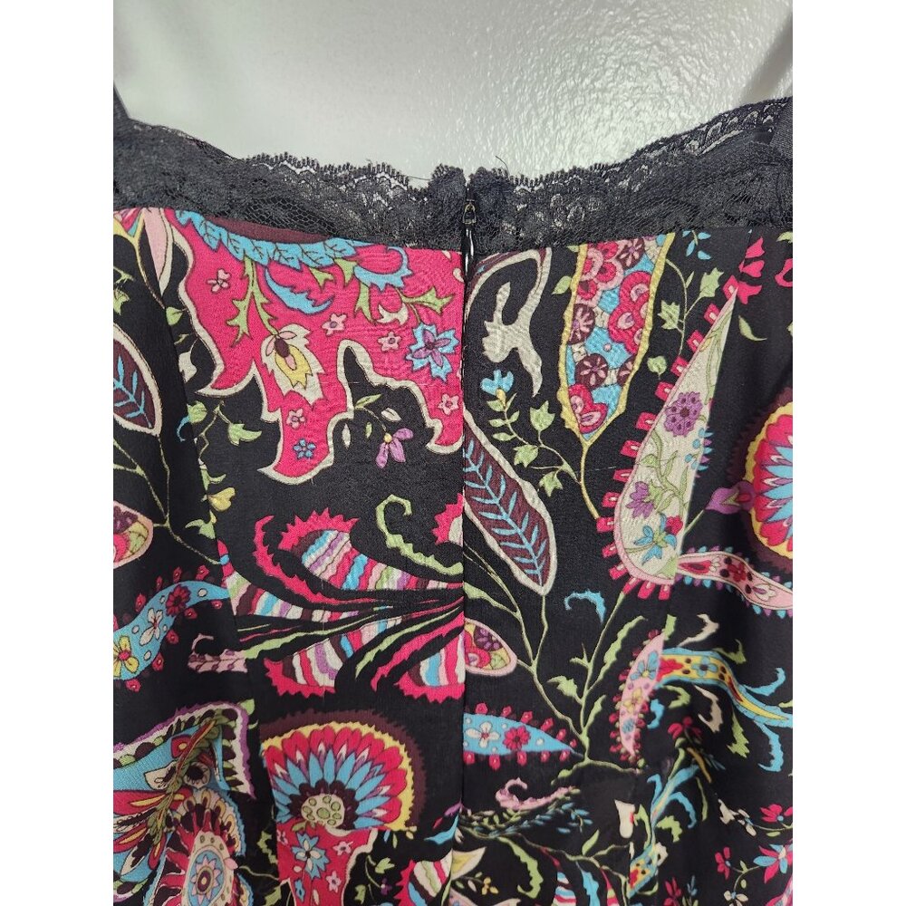 Vtg. ABS Collection Women's Sz. 8 Silk Paisley Midi Slip Dress - Picture 7 of 7